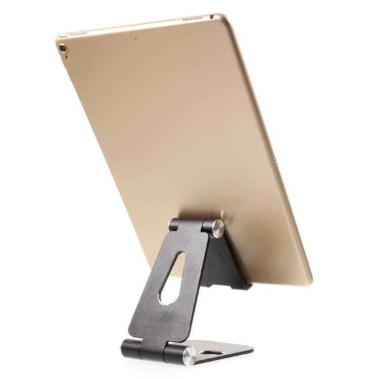 Foldable Aluminium Alloy Desktop Holder Stand for iPhone X, iPad 9.7 (2017) etc. - Black-5
