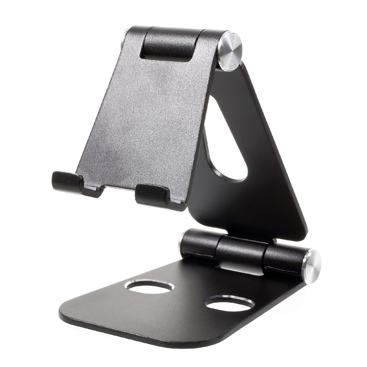 Foldable Aluminium Alloy Desktop Holder Stand for iPhone X, iPad 9.7 (2017) etc. - Black-6