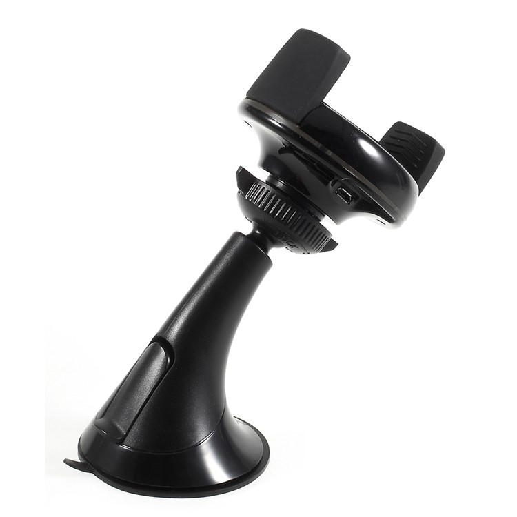 Qi Wireless Charger with Suction Cup Car Mount Holder for iPhone 8/Samsung Note 8 etc. - Black-3