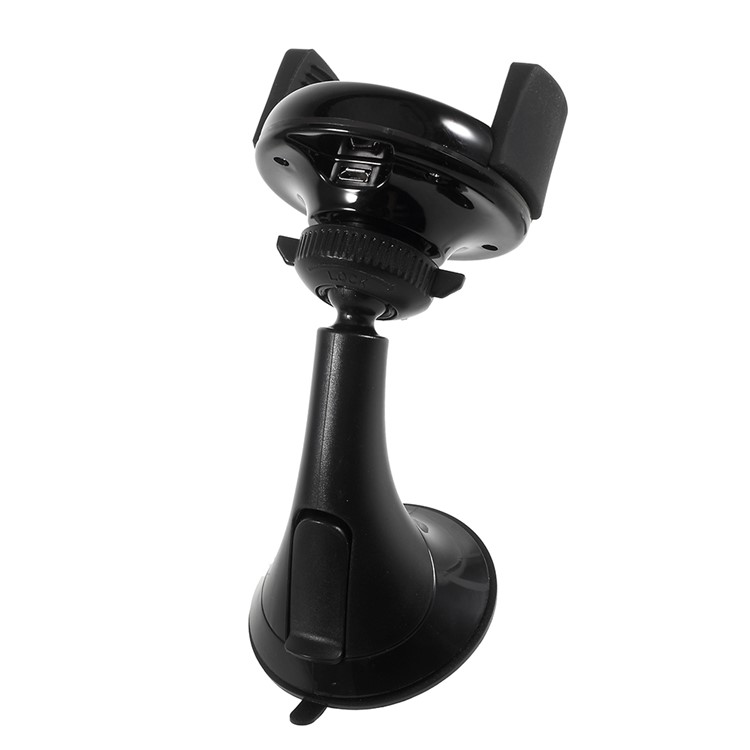 Qi Wireless Charger with Suction Cup Car Mount Holder for iPhone 8/Samsung Note 8 etc. - Black-6