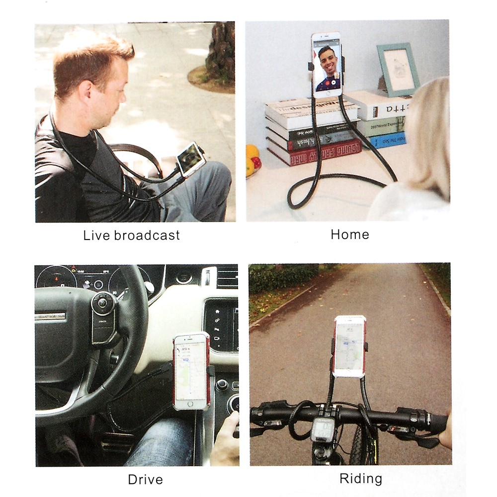 Hanging on Neck Cell Phone Mount Holder Lazy Bracket with Flexible Long Arm Mount-13