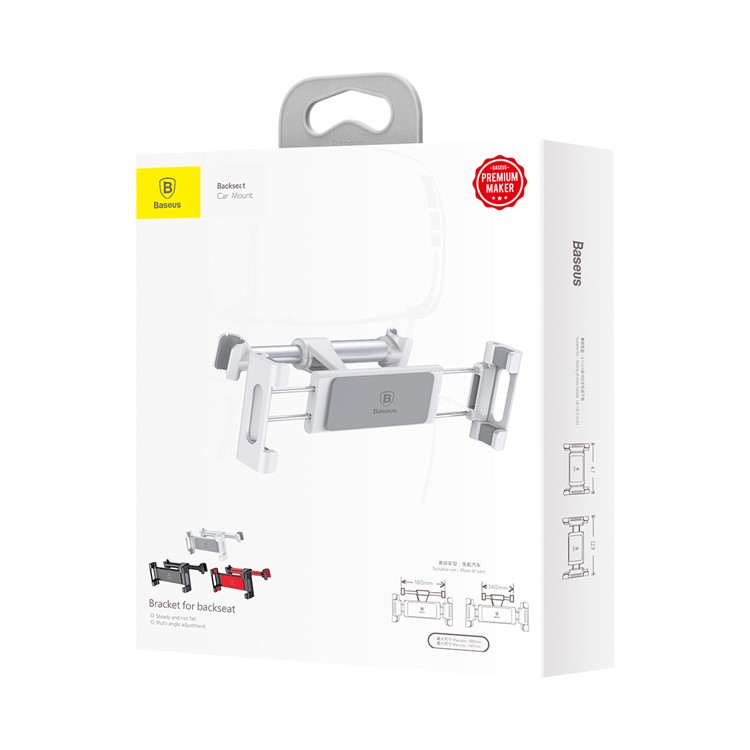 BASEUS Backseat Mount Car Holder 360 Degree Rotation for Mobile Phone Tablet Holder (4.7-12.9 inch) - Silver Color-8