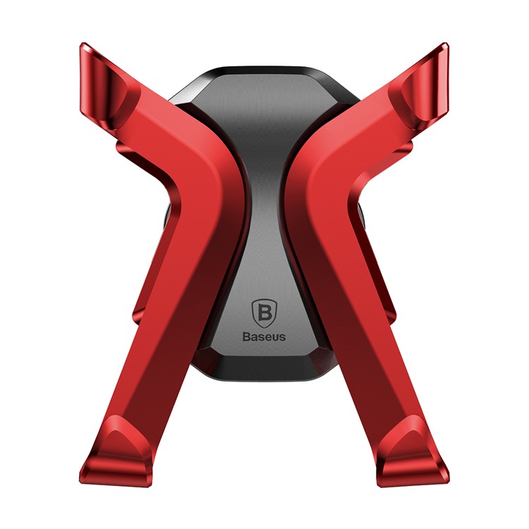 BASEUS X Shaped Rotary Car Air Vent Mount for iPhone Samsung Sony, Clamp Width: 60-86mm - Red-3