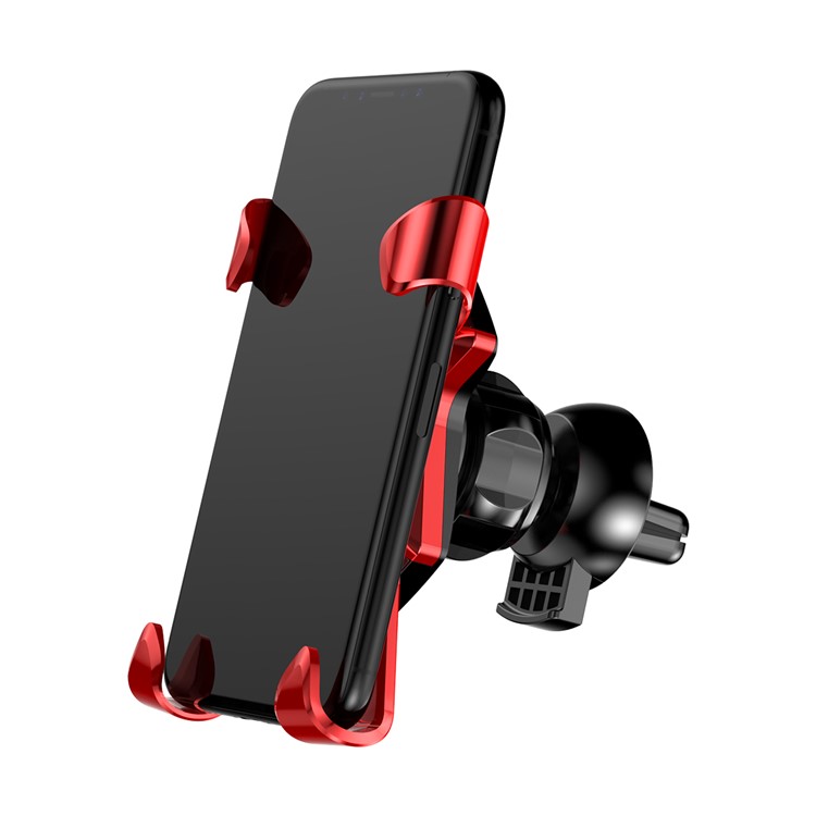 BASEUS X Shaped Rotary Car Air Vent Mount for iPhone Samsung Sony, Clamp Width: 60-86mm - Red-7