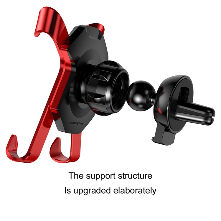 BASEUS X Shaped Rotary Car Air Vent Mount for iPhone Samsung Sony, Clamp Width: 60-86mm - Red-8