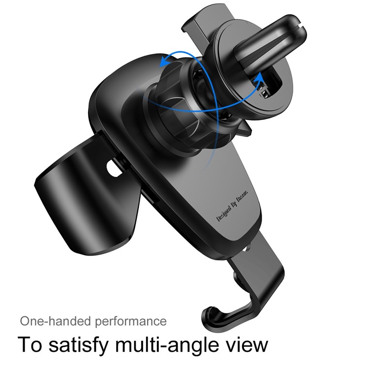 BASEUS Metal Gravity Car Air Vent Mount Holder for iPhone Samsung Huawei etc - Black-4