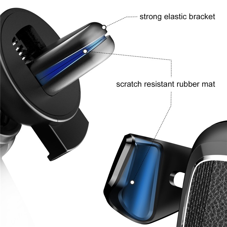 BASEUS Metal Gravity Car Air Vent Mount Holder for iPhone Samsung Huawei etc - Black-5