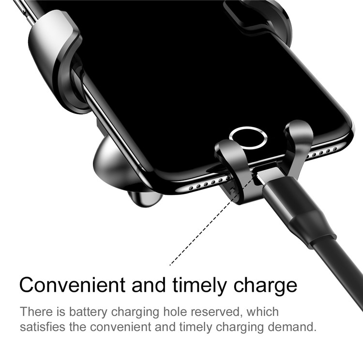 BASEUS Metal Gravity Car Air Vent Mount Holder for iPhone Samsung Huawei etc - Black-7