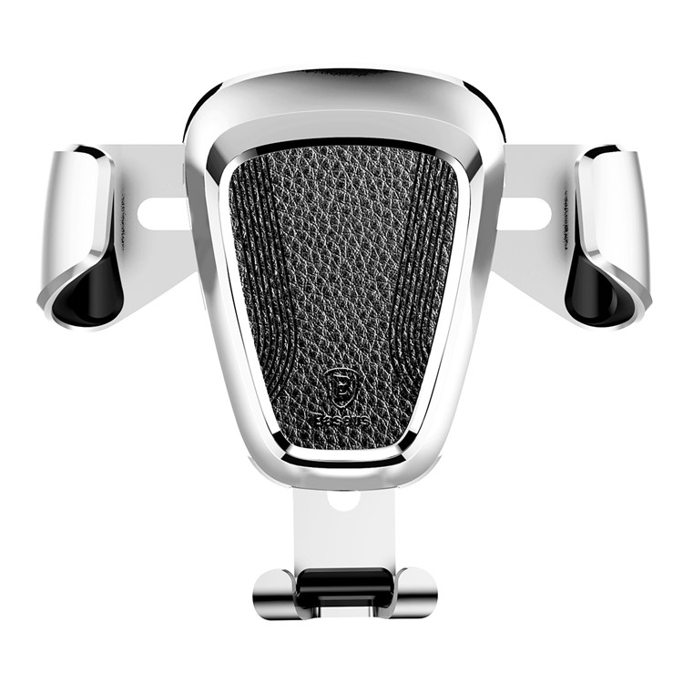 Soporte Del Soporte De La Salida De Aire Del Coche De La Gravedad Del Metal De BASEUS Para El Iphone Samsung Huawei Etc. - Color Plata-2
