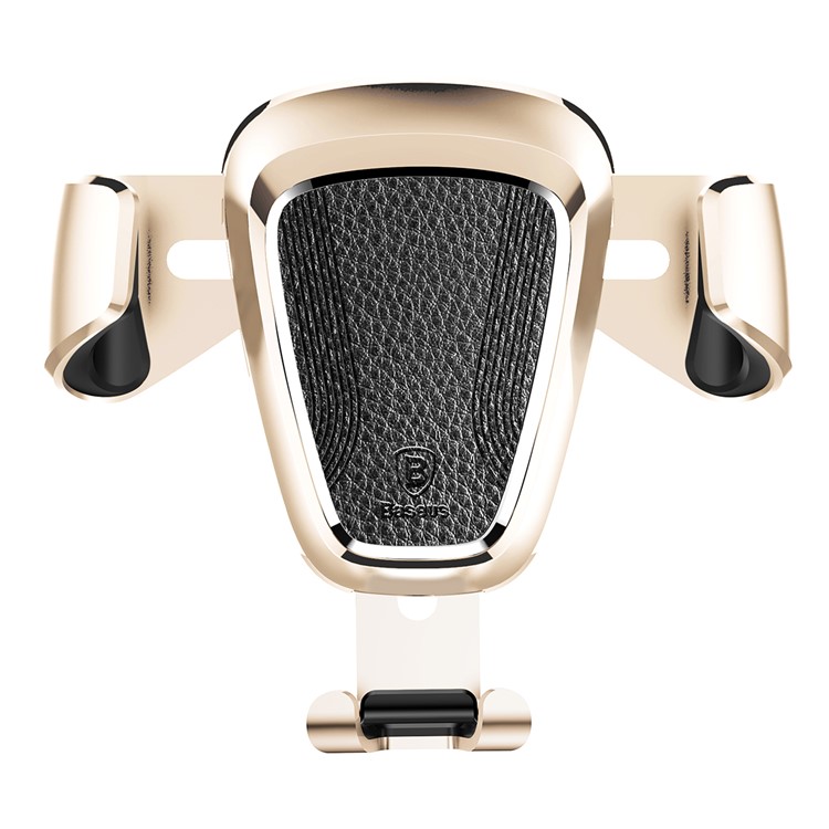 BASEUS Metal Gravity Car Air Vent Bracket Mount for iPhone Samsung Huawei etc - Champagne Gold Color-2