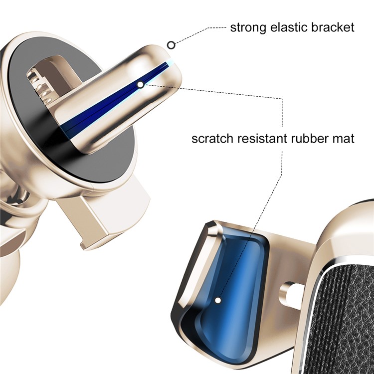 BASEUS Metal Gravity Car Air Vent Bracket Mount for iPhone Samsung Huawei etc - Champagne Gold Color-4