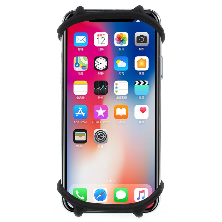 Suporte Flexível Para Telefone Com Guiador De Pára-quedas De Moto De Bicicleta De Silicone Para Telefones De 4-6 Polegadas - Preto-2