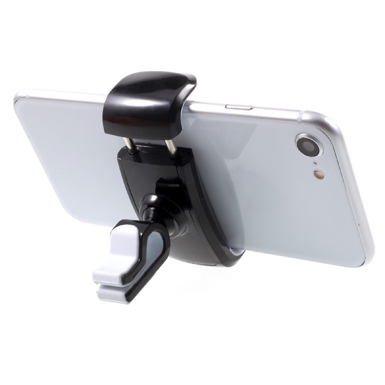 Universal Rotary Car Air Vent Mount for iPhone Samsung LG etc, Width: 5.5-10cm - Black + White-1