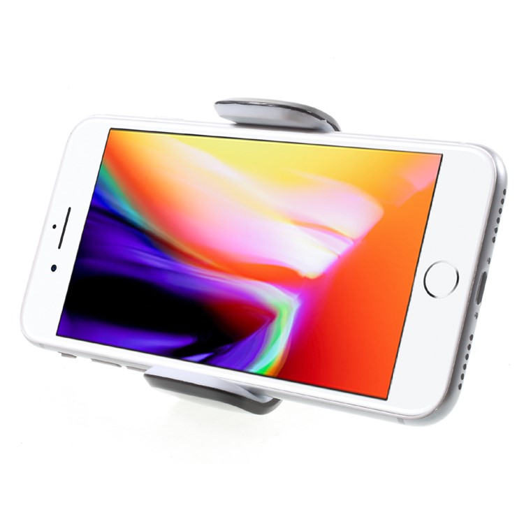 Universal Rotary Car Air Vent Mount for iPhone Samsung LG etc, Width: 5.5-10cm - Black + White-3