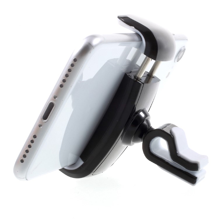 Universal Rotary Car Air Vent Mount for iPhone Samsung LG etc, Width: 5.5-10cm - Black + White-4