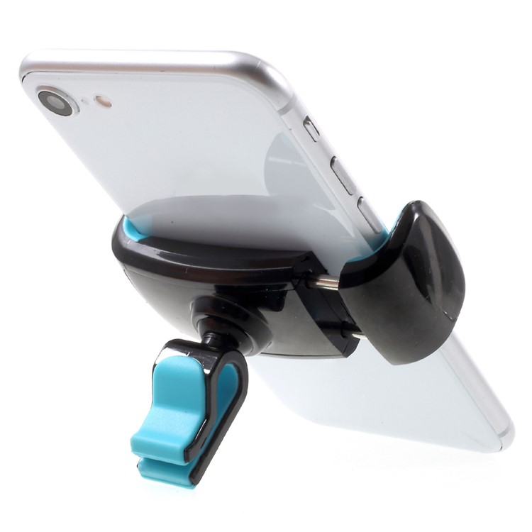 Mini Car Air Vent Mount Phone Holder for iPhone Samsung LG etc, Width: 5.5-10cm - Black + Blue-4