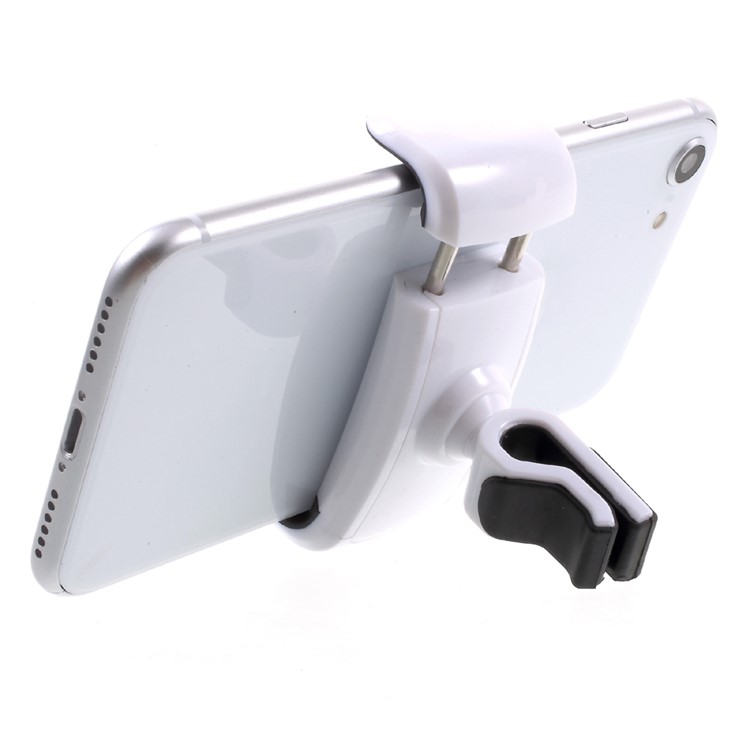 Mini Car Air Vent Mount Mobile Phone Bracket for iPhone Samsung LG etc, Width: 5.5-10cm - White + Black-4