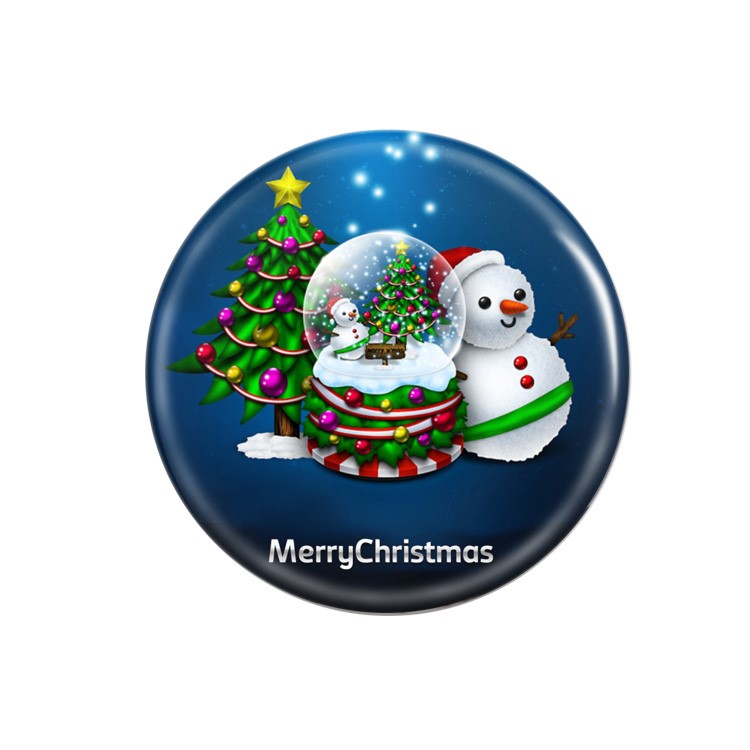 Epoxy Pattern Car Desktop Mount Bracket for iPad iPhone Samsung - Christmas Crystal Ball, Tree and Snowman-2