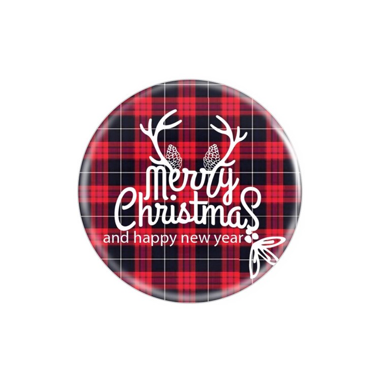 Christmas Pattern Epoxy Expanding Cable Winder Finger Grip Holder Pop Stand - Antler and Merry Christmas-3