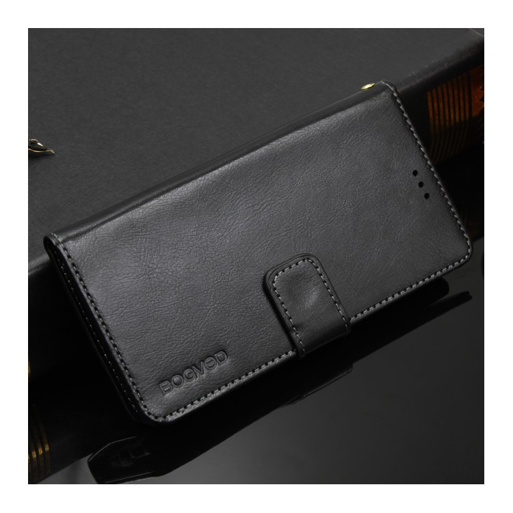 BOGVED Crazy Horse PU Leather Wallet Mobile Case for ZTE Blade A475 - Black-1