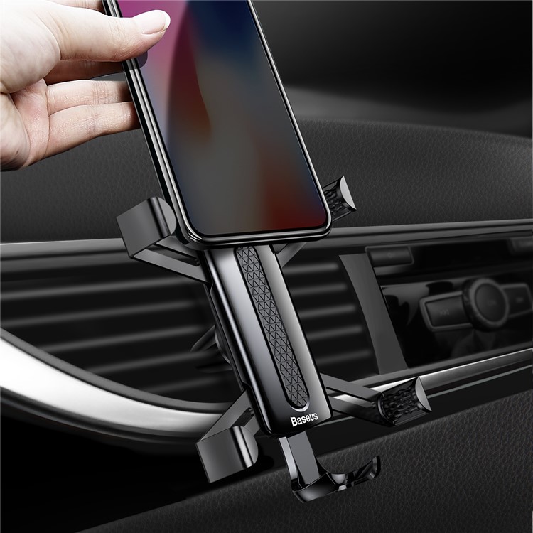 BASEUS Spider Shaped Car Air Vent Gravity Mount Phone Holder for iPhone Samsung, Clamp Width: 63-88mm - Black-7
