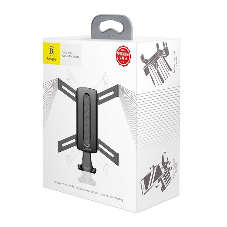 BASEUS Spider Shaped Car Air Vent Gravity Mount Phone Holder for iPhone Samsung, Clamp Width: 63-88mm - Black-8