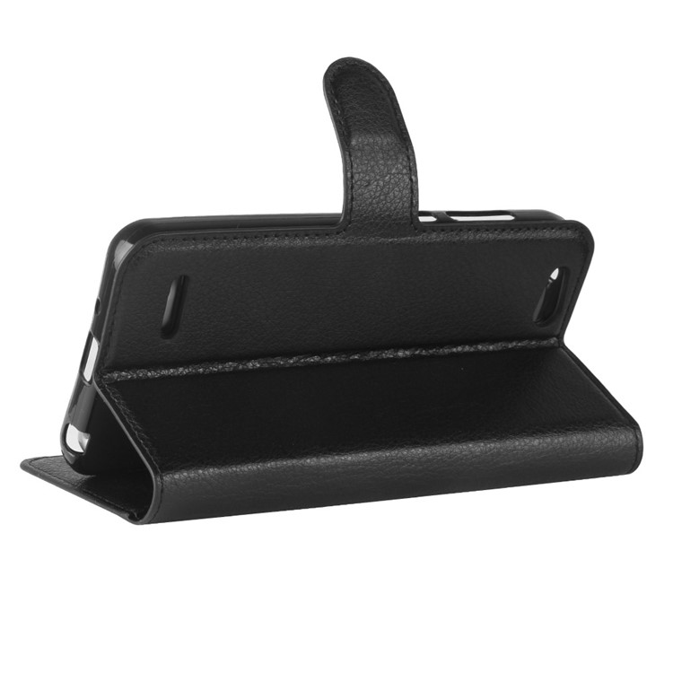 Litchi Texture Wallet Stand Leather Case for ZTE Tempo X N9137 - Black-5