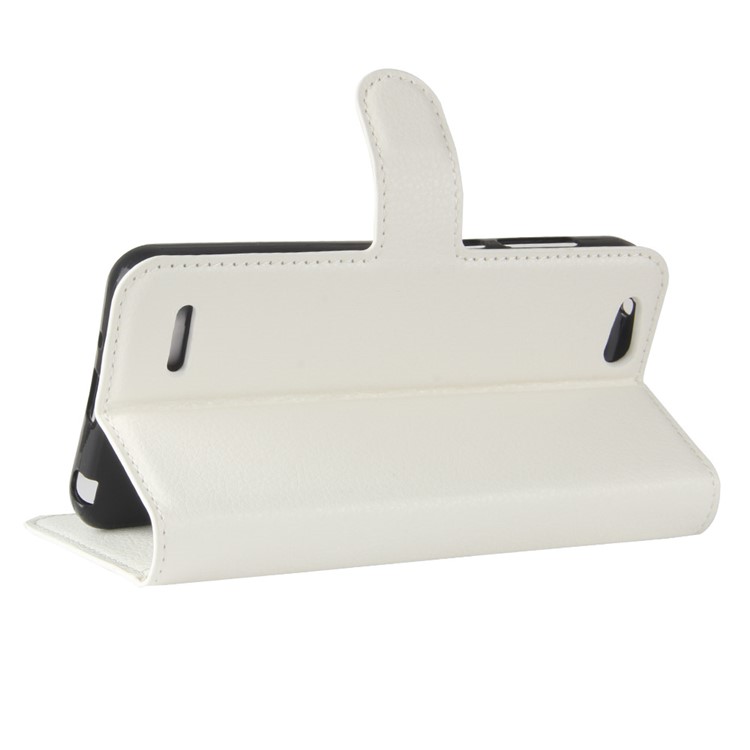 Litchi Texture Wallet Stand Leather Cover for ZTE Tempo X N9137 - White-5