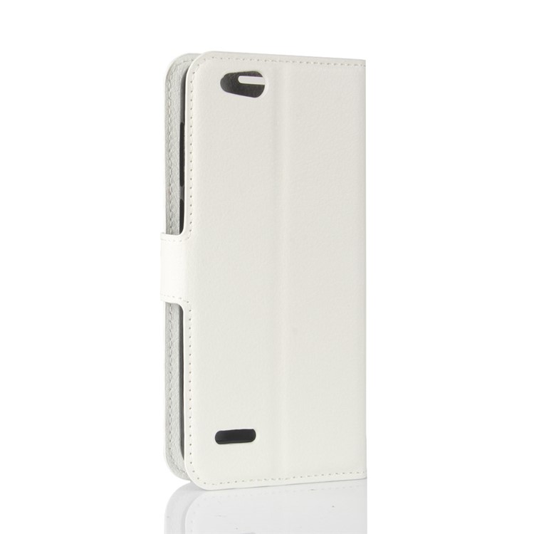 Litchi Texture Wallet Stand Leather Cover for ZTE Tempo X N9137 - White-6