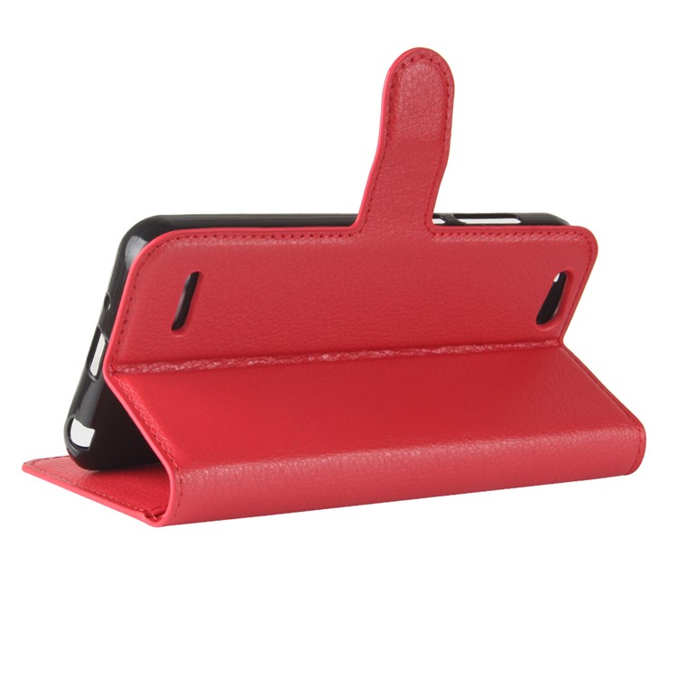 Litchi Texture Wallet Stand Leather Shell for ZTE Tempo X N9137 - Red-5