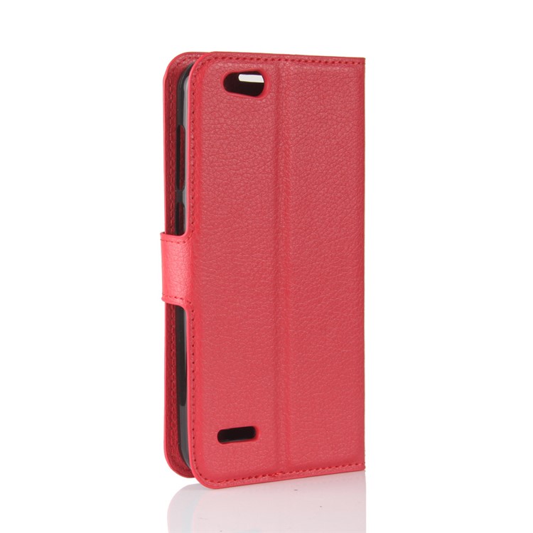 Litchi Texture Wallet Stand Leather Shell for ZTE Tempo X N9137 - Red-6