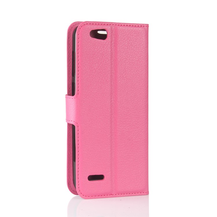 Litchi Texture Card Holder Leather Phone Case for ZTE Tempo X N9137 - Rose-6
