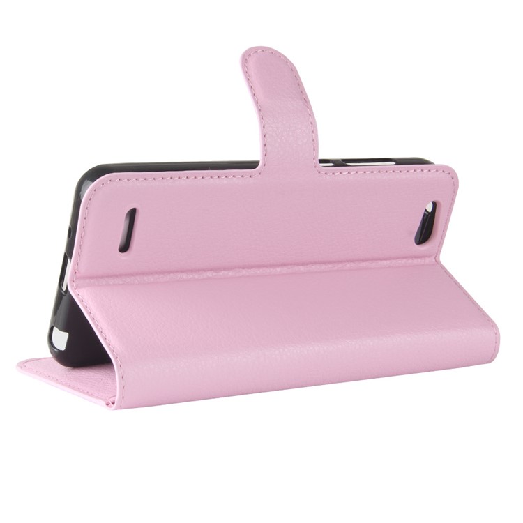 Litchi Texture Leather Phone Cover with Stand for ZTE Tempo X N9137 - Pink-5