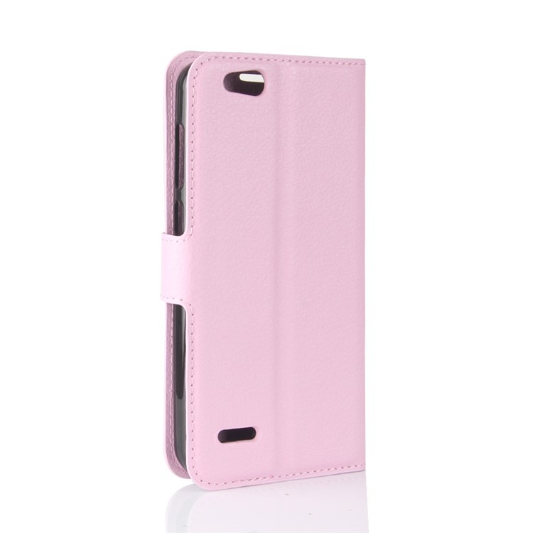Litchi Texture Leather Phone Cover with Stand for ZTE Tempo X N9137 - Pink-6