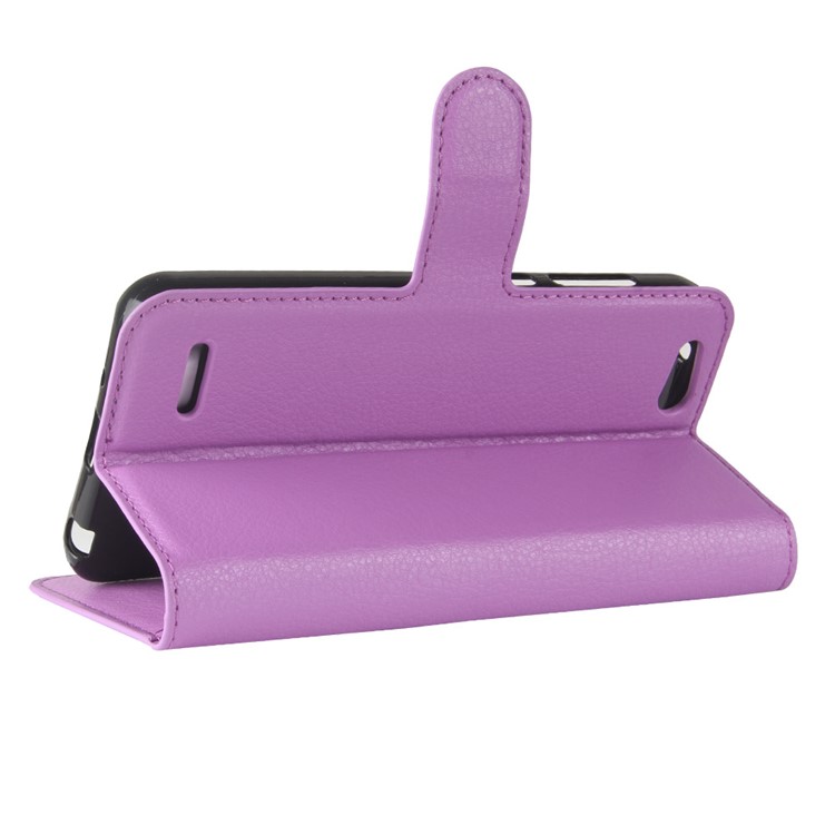 Litchi Texture Wallet Stand Leather Cover Protector for ZTE Tempo X N9137 - Purple-5