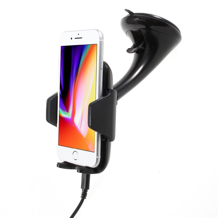 Qi Wireless Charging Car Charger Cradle with Suction Cup Mount Holder for iPhone X/8/8 Plus and Qi Enabled Devices-2