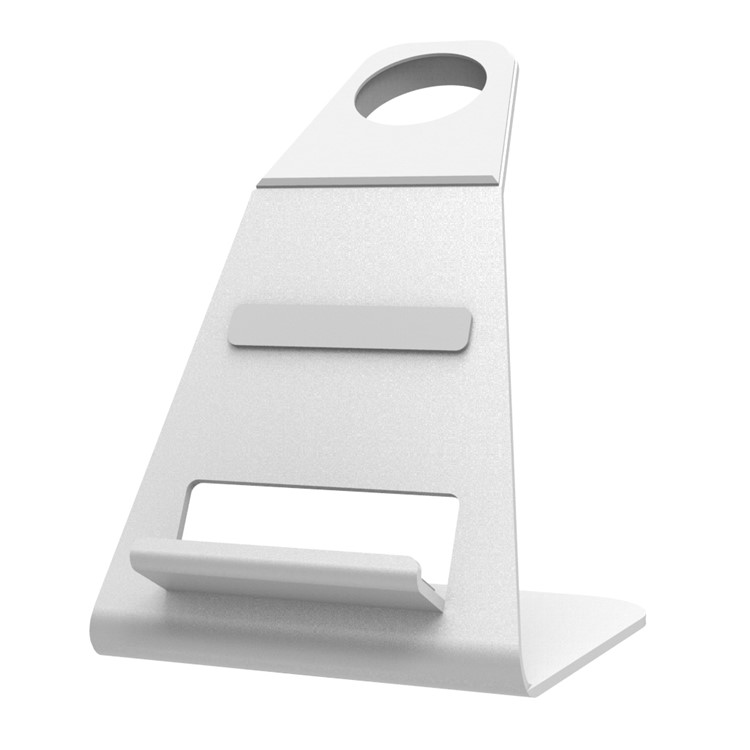 HJZJ004 Aluminum Alloy Desktop Charging Stand Mount Holder for Apple Watch iPhone - Silver-3