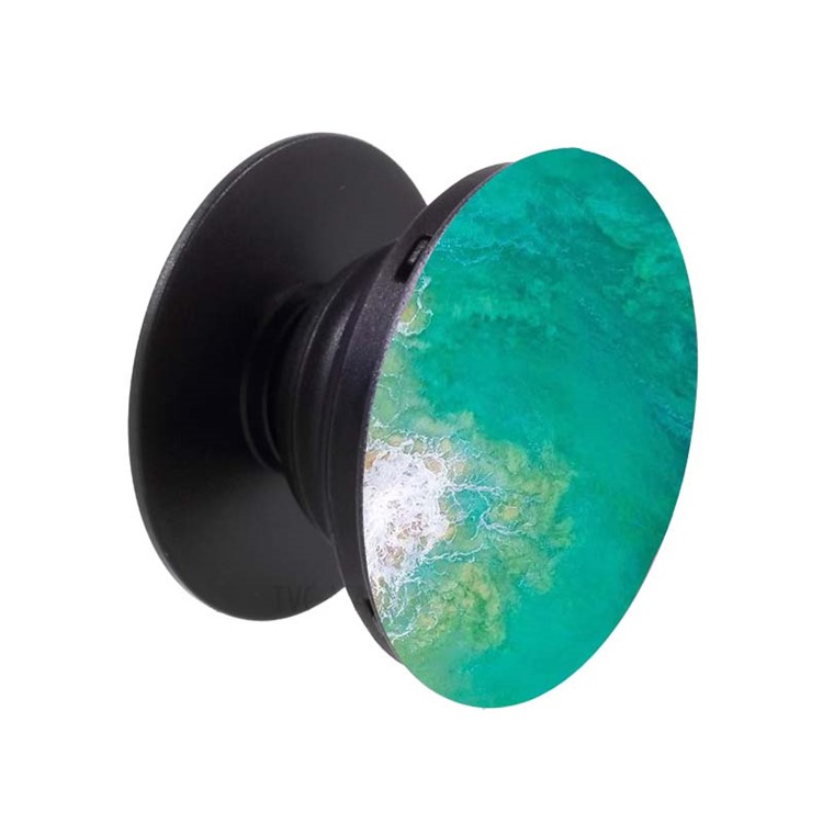 NXE Patterned Mobile Phone Finger Grip Expanding Mount for iPhone Samsung Smartphone - Green Sea-6