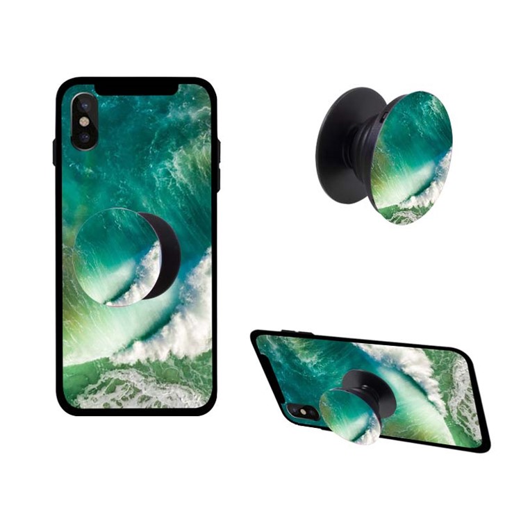 

NXE Patterned Finger Grip Mobile Phone Expanding Bracket for iPhone Samsung Smartphone - Wave