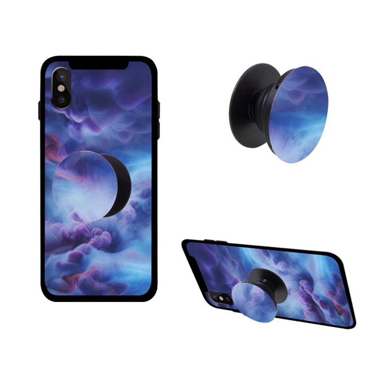 

NXE Patterned Pop Out Finger Grip Expanding Mount for iPhone Samsung Smartphone - Purple Cloud