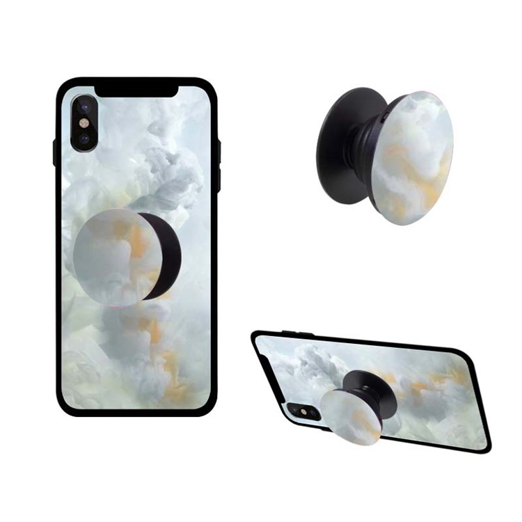 

NXE Patterned Universal Finger Holder Expanding Phone Stand for iPhone Samsung Smartphone - White Cloud