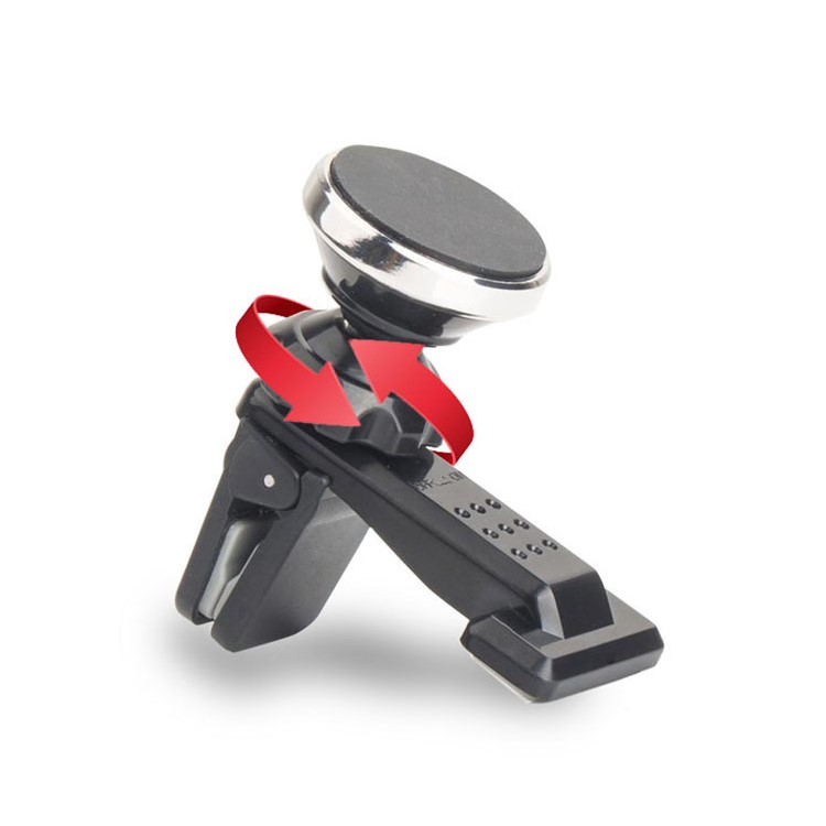 Magnetic 360 Degree Rotation Car Air Vent Mount for iPhone Samsung Huawei - Silver-2