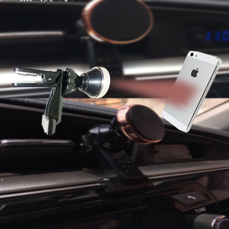 Magnetic 360 Degree Rotation Car Air Vent Mount for iPhone Samsung Huawei - Silver-7
