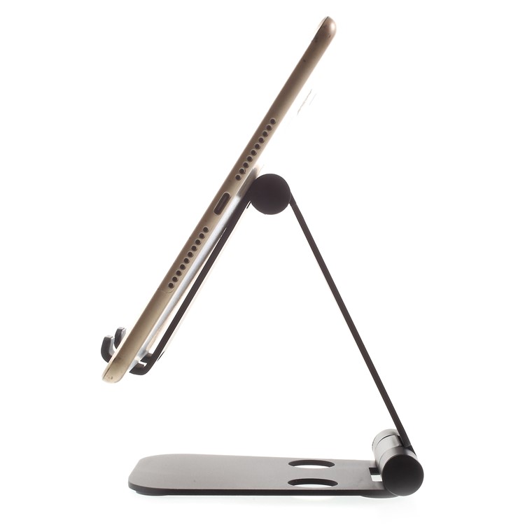 Universal Foldable Aluminum Alloy Desktop Holder Stand for Smartphone and Tablet - Black-3
