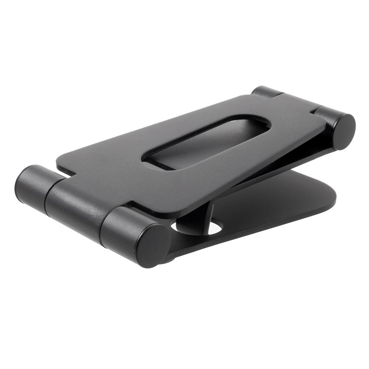 Universal Foldable Aluminum Alloy Desktop Holder Stand for Smartphone and Tablet - Black-8