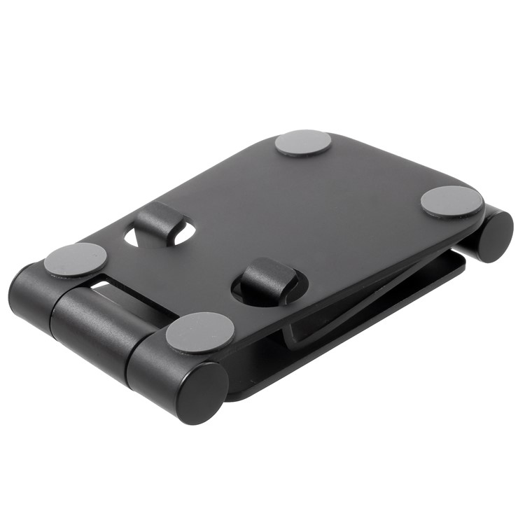 Universal Foldable Aluminum Alloy Desktop Holder Stand for Smartphone and Tablet - Black-9