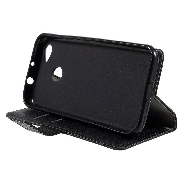 Wallet Stand PU Leather Protective Case for ZTE Blade A6 - Black-4