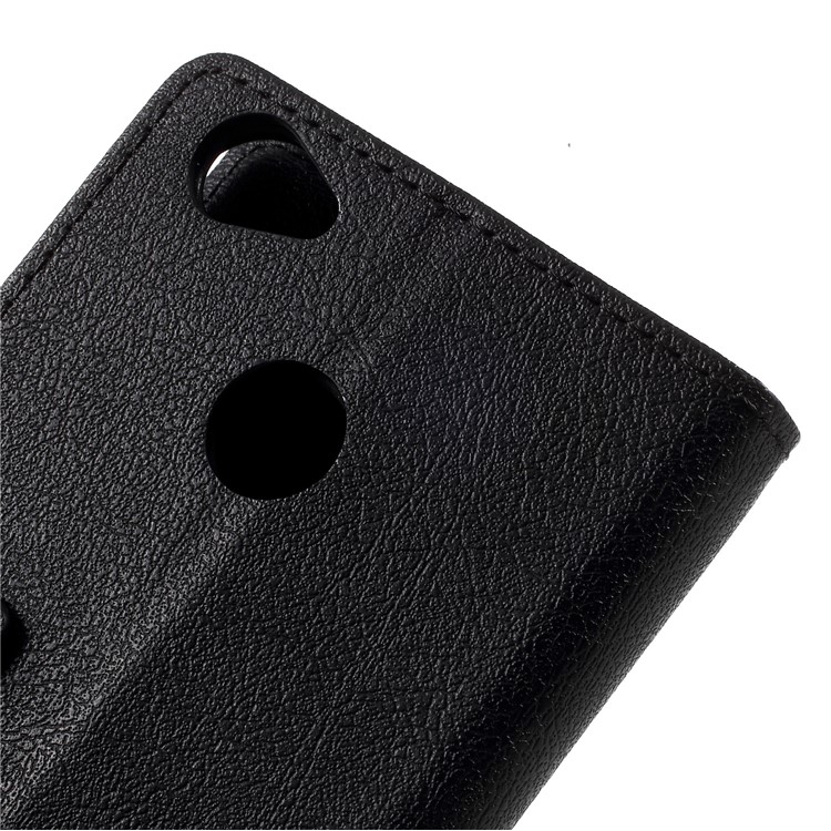 Wallet Stand PU Leather Protective Case for ZTE Blade A6 - Black-8