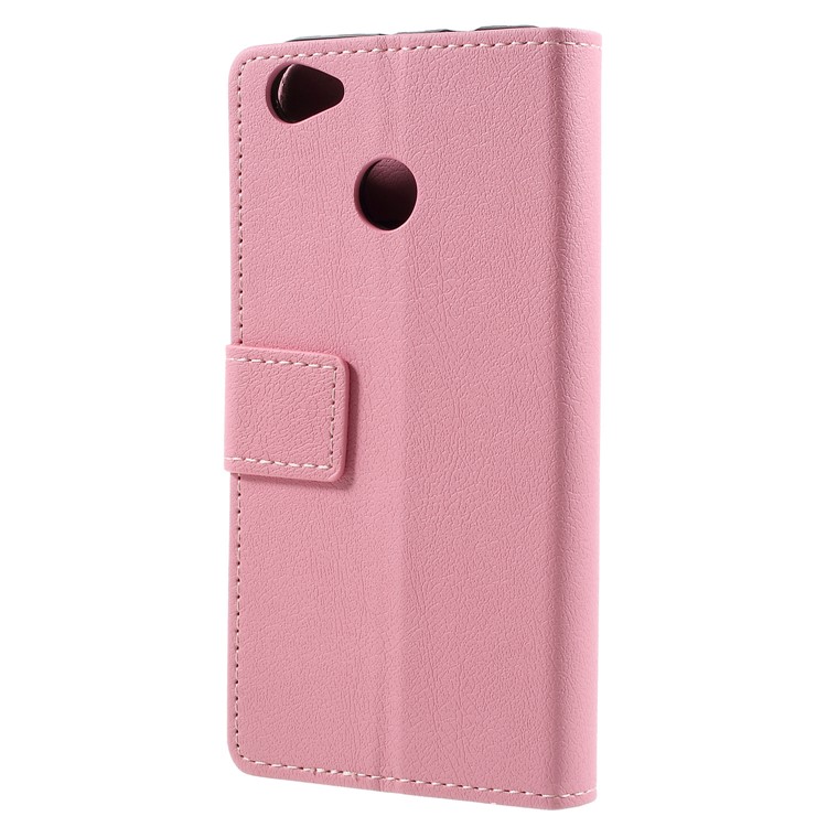 PU Leather Card Holder Mobile Phone Case for ZTE Blade A6 - Pink-3