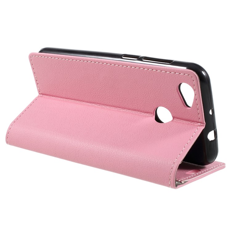 PU Leather Card Holder Mobile Phone Case for ZTE Blade A6 - Pink-5
